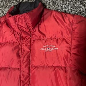 Ralph Lauren Polo Jeans vintage red puffer jacket